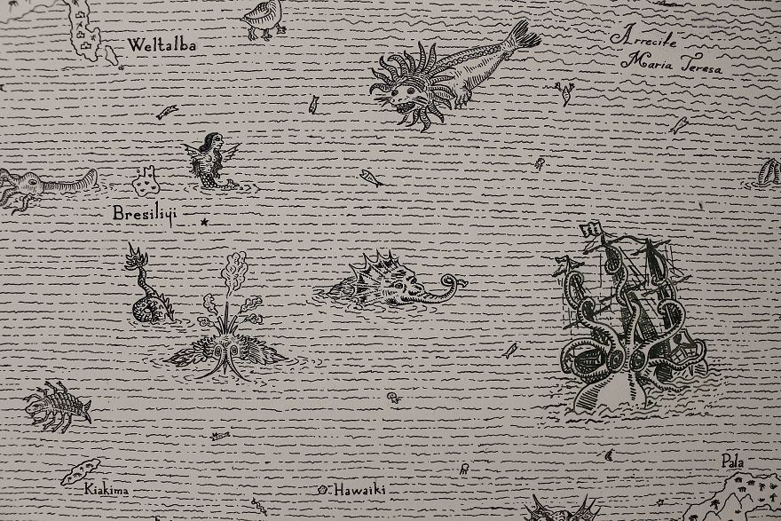 Quarantine Project: I Spent 3 Months Drawing A Mythological Medieval World Map On My Door (13 Pics) Quarantine Project: I Spent 3 Months Drawing A Mythological Medieval World Map On My Door (13 Pics)