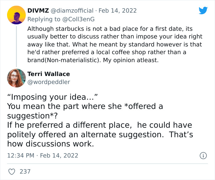 Woman Goes Viral On Twitter For Showing A Dramatic Message A Guy Sent Her When She Suggested To Meet At Starbucks For Their First Date