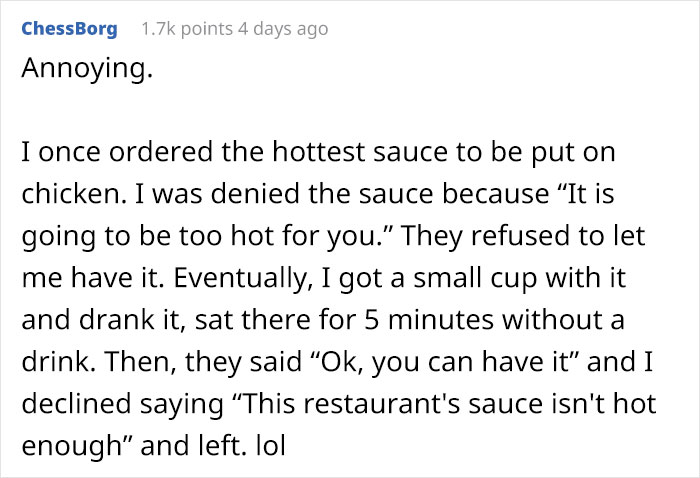 Waiter Wants To “Protect” Woman’s Slim Figure, Swaps Her Order For Chicken Waiter Wants To “Protect” Woman’s Slim Figure, Swaps Her Order For Chicken