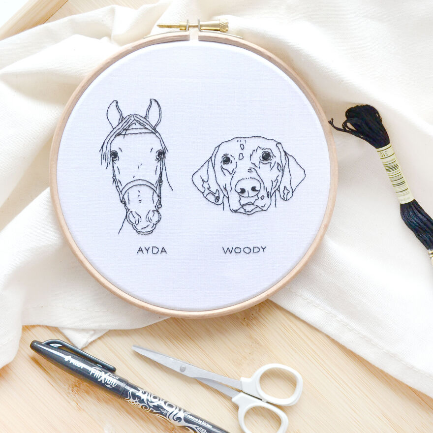 7 Embroidered Pet Portraits I’ve Done Recently 7 Embroidered Pet Portraits I’ve Done Recently