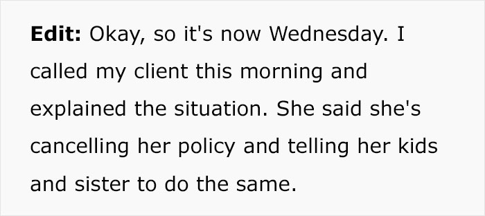 Insurance Agent Gets Fired For Using A Client’s Restroom, Takes Revenge By Informing Them About The Situation So They Cancel Their Policy Insurance Agent Gets Fired For Using A Client’s Restroom, Takes Revenge By Informing Them About The Situation So They Cancel Their Policy
