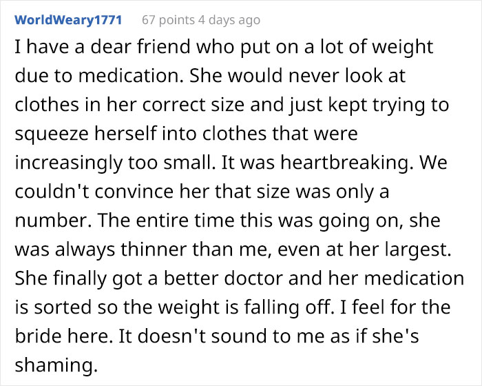 Bride Says She Wants To Drop Her Sister As A Bridesmaid Because She Won’t Wear A Dress Her Size, Asks The Internet What To Do Bride Says She Wants To Drop Her Sister As A Bridesmaid Because She Won’t Wear A Dress Her Size, Asks The Internet What To Do