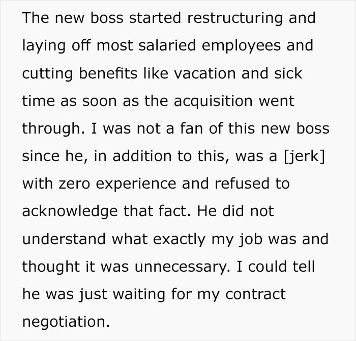 Employee Gets Fired By Greedy New Boss, Destroys The Business By Legally Stopping Production