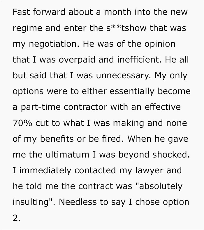 Employee Gets Fired By Greedy New Boss, Destroys The Business By Legally Stopping Production