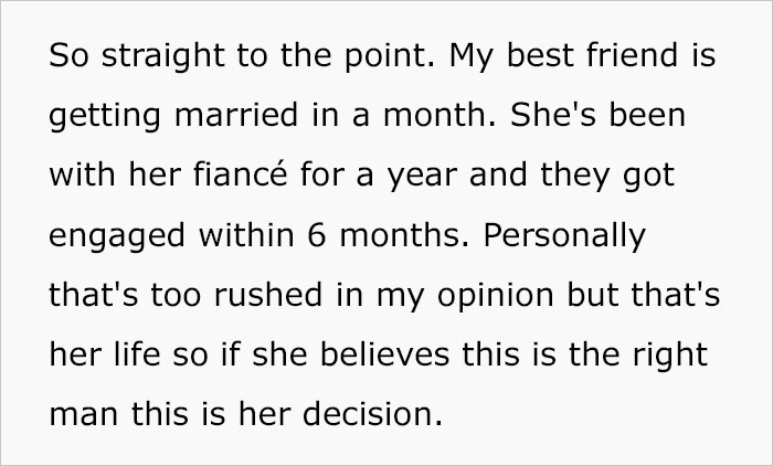 Woman Gets Labeled A Jerk For Refusing To Attend Friend’s Wedding After Her Fiance Is Not Invited Woman Gets Labeled A Jerk For Refusing To Attend Friend’s Wedding After Her Fiance Is Not Invited