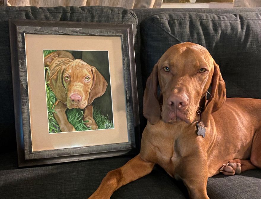 24 New Pictures Of Pets Next To Their Portraits That I&#8217;ve Painted