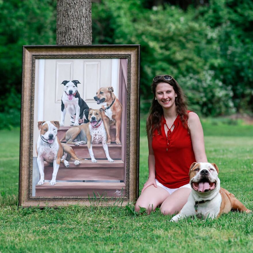 24 New Pictures Of Pets Next To Their Portraits That I&#8217;ve Painted