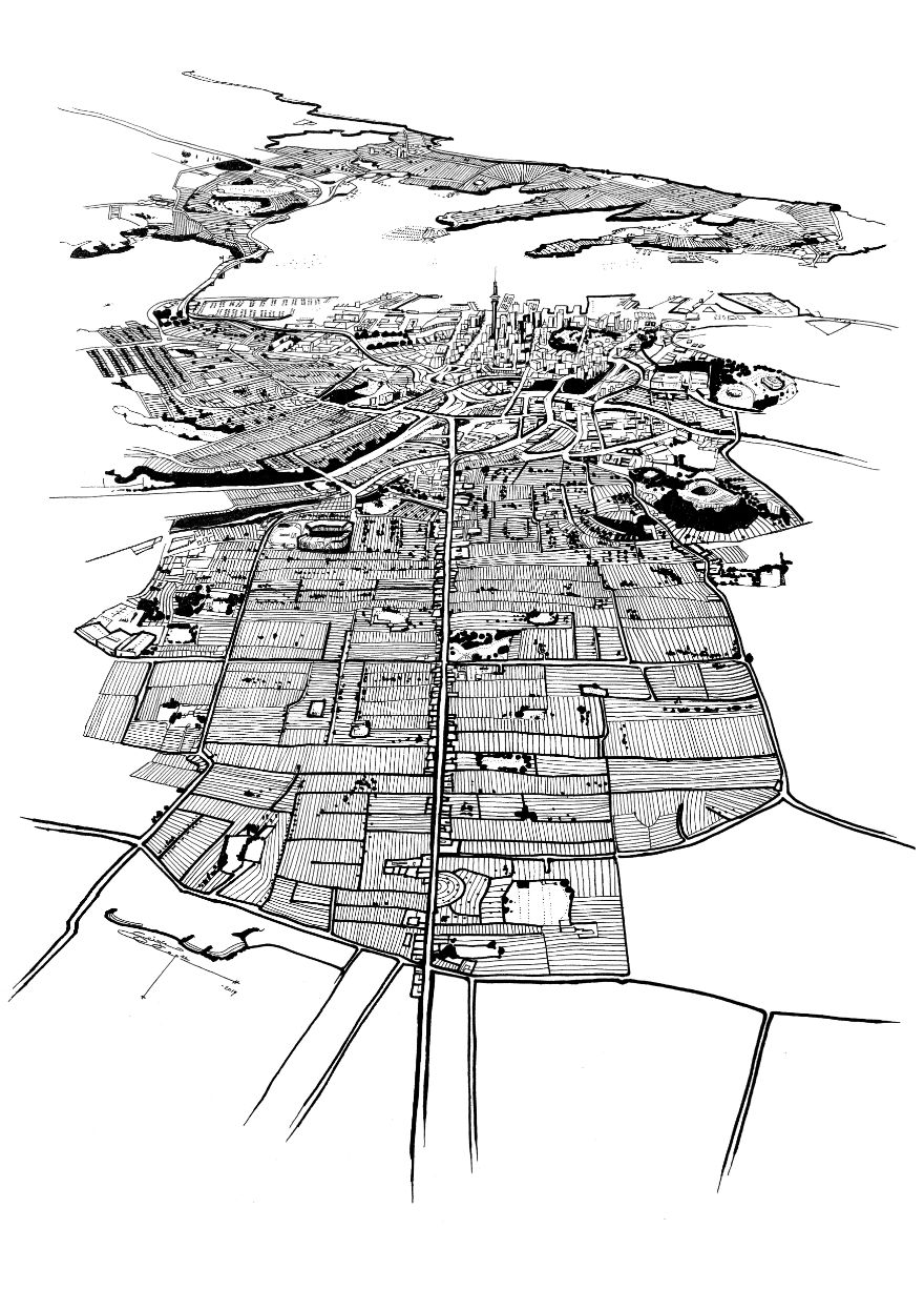My 13 Drawings Of New Zealand Towns, Cities, And Islands With A Panoramic Perspective