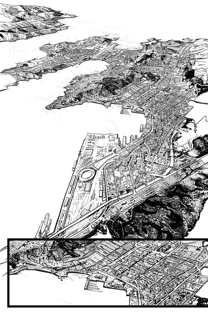 My 13 Drawings Of New Zealand Towns, Cities, And Islands With A Panoramic Perspective