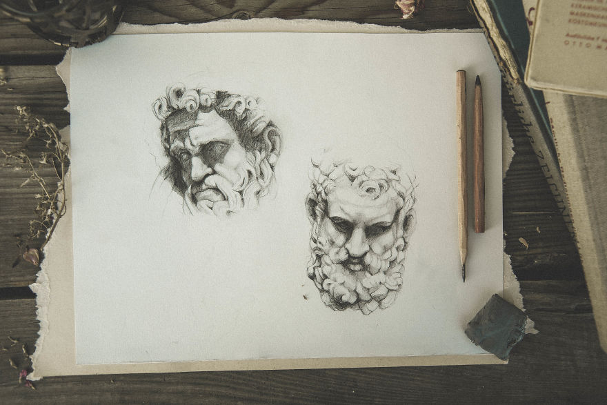 A Collection Of Pencil Drawings I Made Of Some Famous Movie Characters, Sculptures And Skulls (24 Pics) A Collection Of Pencil Drawings I Made Of Some Famous Movie Characters, Sculptures And Skulls (24 Pics)