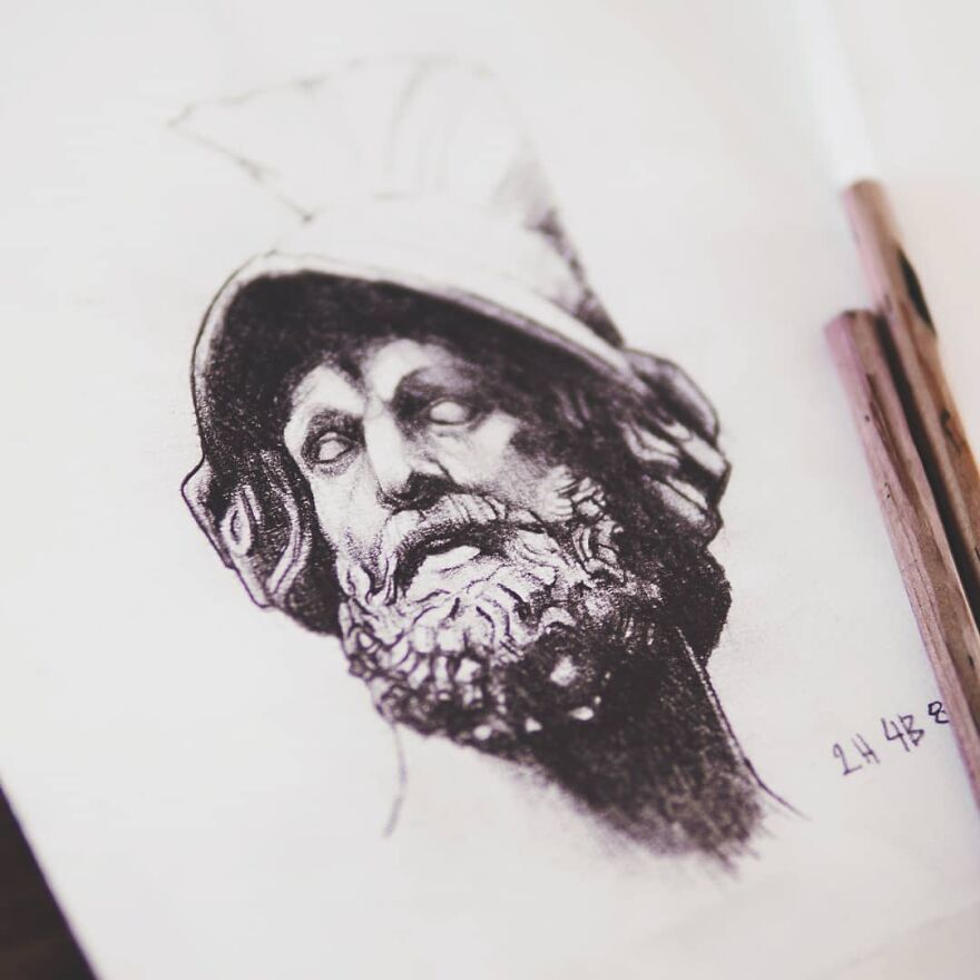 A Collection Of Pencil Drawings I Made Of Some Famous Movie Characters, Sculptures And Skulls (24 Pics) A Collection Of Pencil Drawings I Made Of Some Famous Movie Characters, Sculptures And Skulls (24 Pics)