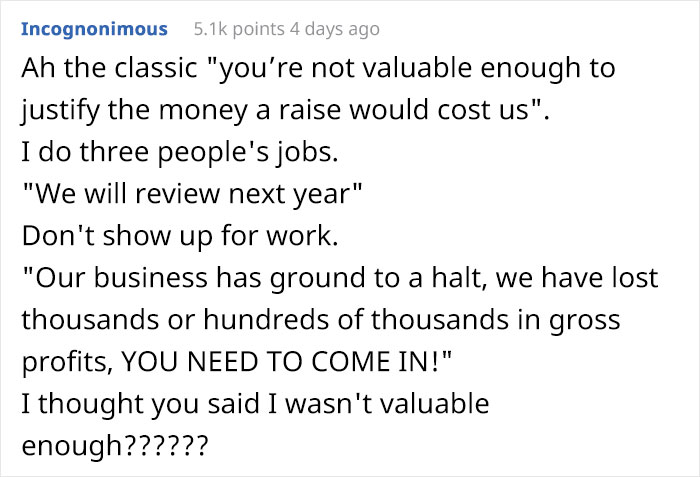 Irreplaceable Employee Asks For A Raise, Company Refuse Then Panic When They Don’t Show Up To Work Irreplaceable Employee Asks For A Raise, Company Refuse Then Panic When They Don’t Show Up To Work