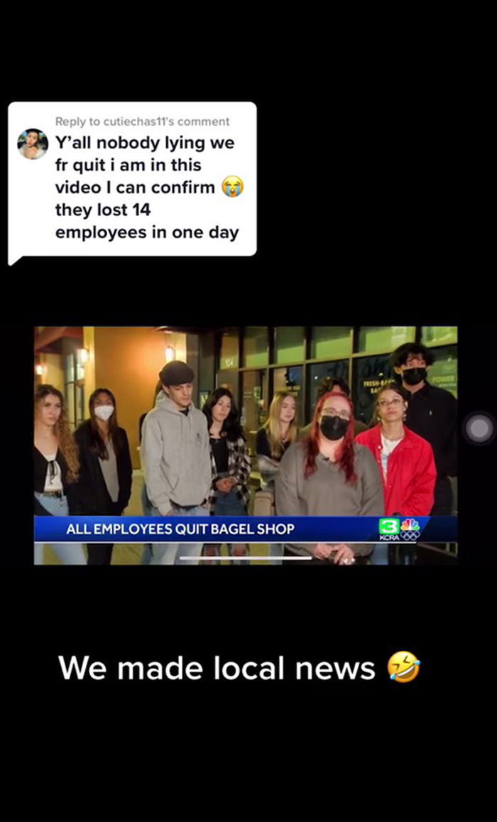 Entire Bagel Shop Staff Quit After Manager Got Fired, Video Goes Viral Entire Bagel Shop Staff Quit After Manager Got Fired, Video Goes Viral
