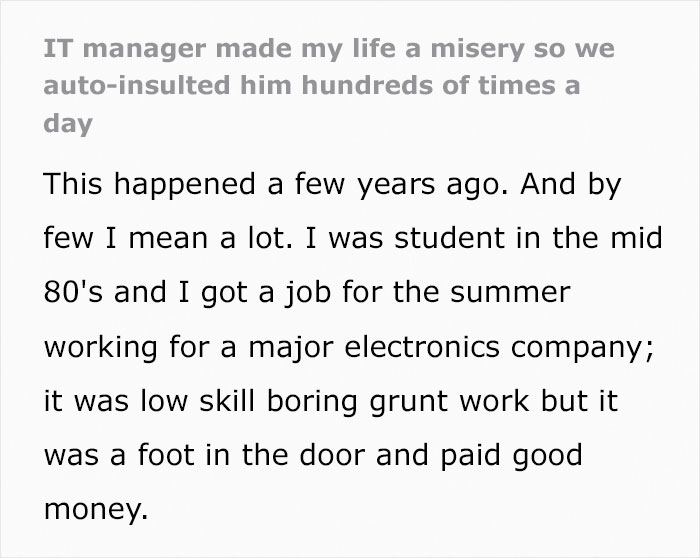 Employees Come Up With A Plan On How To Insult Their Manager Hundreds Of Times A Day Without Him Noticing Employees Come Up With A Plan On How To Insult Their Manager Hundreds Of Times A Day Without Him Noticing