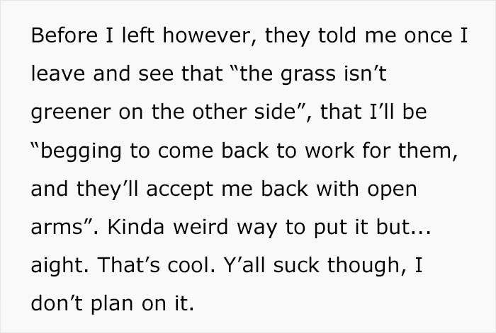 Company “Punishes” Employee For Leaving By Giving Them Work Every Day For Two Weeks Company “Punishes” Employee For Leaving By Giving Them Work Every Day For Two Weeks