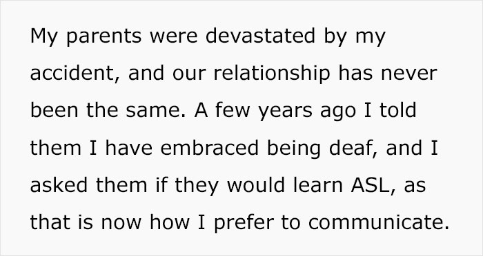 Deaf Daughter Begs Parents To Learn Sign Language For Years, Finally Gives Them An Ultimatum After They Refuse Yet Again Deaf Daughter Begs Parents To Learn Sign Language For Years, Finally Gives Them An Ultimatum After They Refuse Yet Again