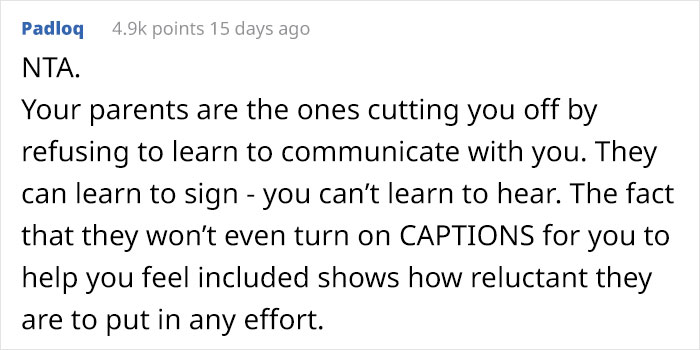 Deaf Daughter Begs Parents To Learn Sign Language For Years, Finally Gives Them An Ultimatum After They Refuse Yet Again Deaf Daughter Begs Parents To Learn Sign Language For Years, Finally Gives Them An Ultimatum After They Refuse Yet Again