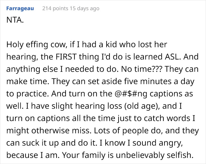 Deaf Daughter Begs Parents To Learn Sign Language For Years, Finally Gives Them An Ultimatum After They Refuse Yet Again Deaf Daughter Begs Parents To Learn Sign Language For Years, Finally Gives Them An Ultimatum After They Refuse Yet Again