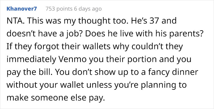Toxic Family Invites Son’s SO To A Fancy Dinner Just So She Can Pay For Everyone Toxic Family Invites Son’s SO To A Fancy Dinner Just So She Can Pay For Everyone