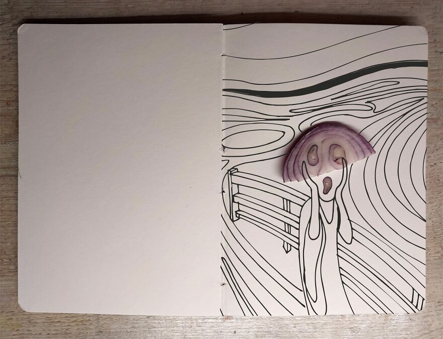 I Recreated A Brief History Of Art Using A Piece Of Onion (13 Pics) I Recreated A Brief History Of Art Using A Piece Of Onion (13 Pics)