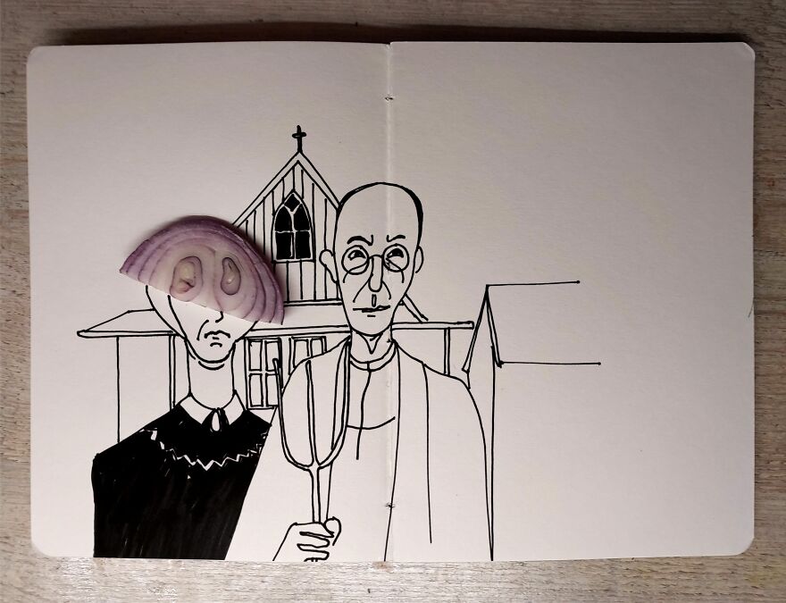 I Recreated A Brief History Of Art Using A Piece Of Onion (13 Pics) I Recreated A Brief History Of Art Using A Piece Of Onion (13 Pics)