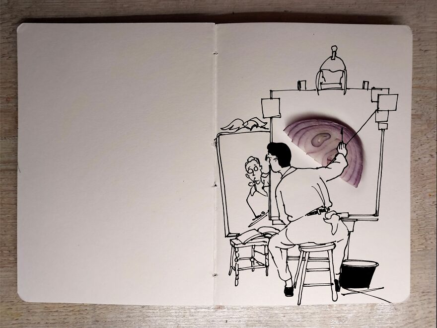 I Recreated A Brief History Of Art Using A Piece Of Onion (13 Pics) I Recreated A Brief History Of Art Using A Piece Of Onion (13 Pics)