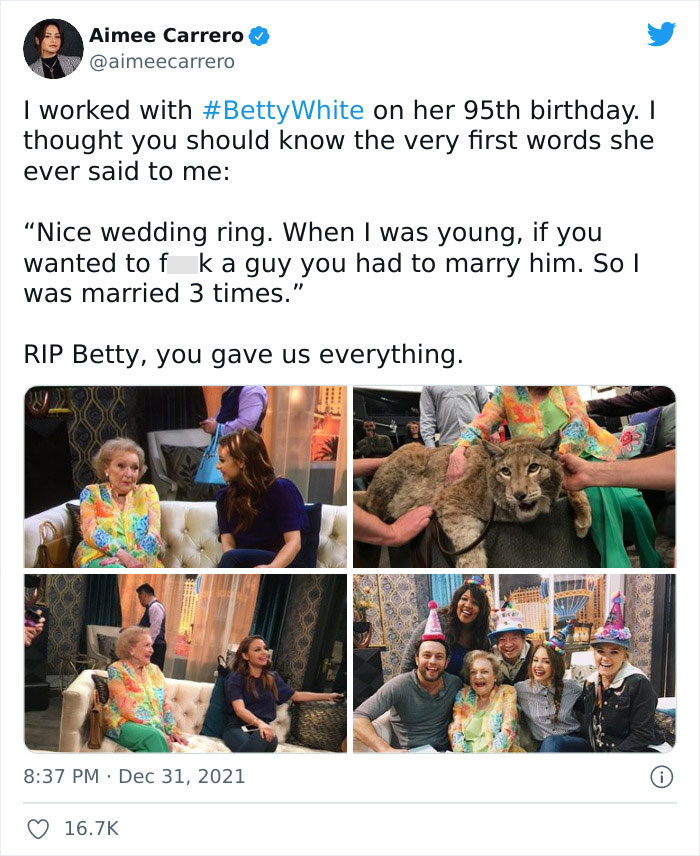 30 Fellow Celebrities Went Online To Show Gratitude To Betty White After She Passed Away At The Age Of 99 30 Fellow Celebrities Went Online To Show Gratitude To Betty White After She Passed Away At The Age Of 99
