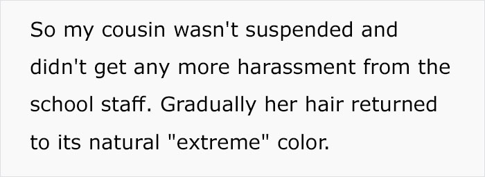 Student Gets In Trouble For Her Natural Hair Color Defying Schools Dress Code, Maliciously Complies By Dyeing It Student Gets In Trouble For Her Natural Hair Color Defying Schools Dress Code, Maliciously Complies By Dyeing It