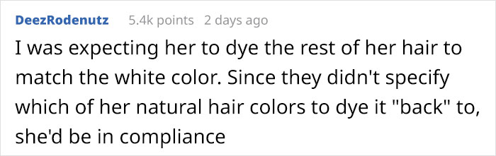 Student Gets In Trouble For Her Natural Hair Color Defying Schools Dress Code, Maliciously Complies By Dyeing It Student Gets In Trouble For Her Natural Hair Color Defying Schools Dress Code, Maliciously Complies By Dyeing It