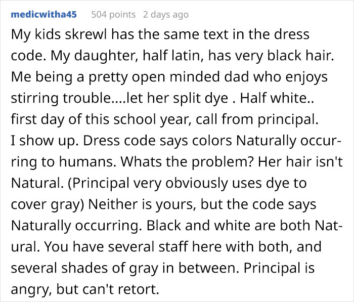 Student Gets In Trouble For Her Natural Hair Color Defying Schools Dress Code, Maliciously Complies By Dyeing It Student Gets In Trouble For Her Natural Hair Color Defying Schools Dress Code, Maliciously Complies By Dyeing It