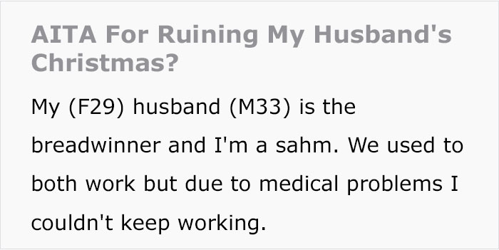 Husband Lashed Out At His Wife In Front Of His Family For Buying The Cheapest Thing On His Wishlist, Said She Ruined Christmas Husband Lashed Out At His Wife In Front Of His Family For Buying The Cheapest Thing On His Wishlist, Said She Ruined Christmas