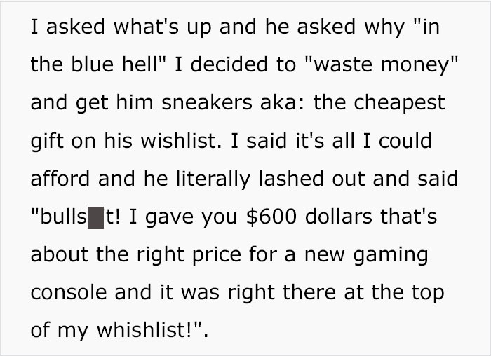 Husband Lashed Out At His Wife In Front Of His Family For Buying The Cheapest Thing On His Wishlist, Said She Ruined Christmas Husband Lashed Out At His Wife In Front Of His Family For Buying The Cheapest Thing On His Wishlist, Said She Ruined Christmas