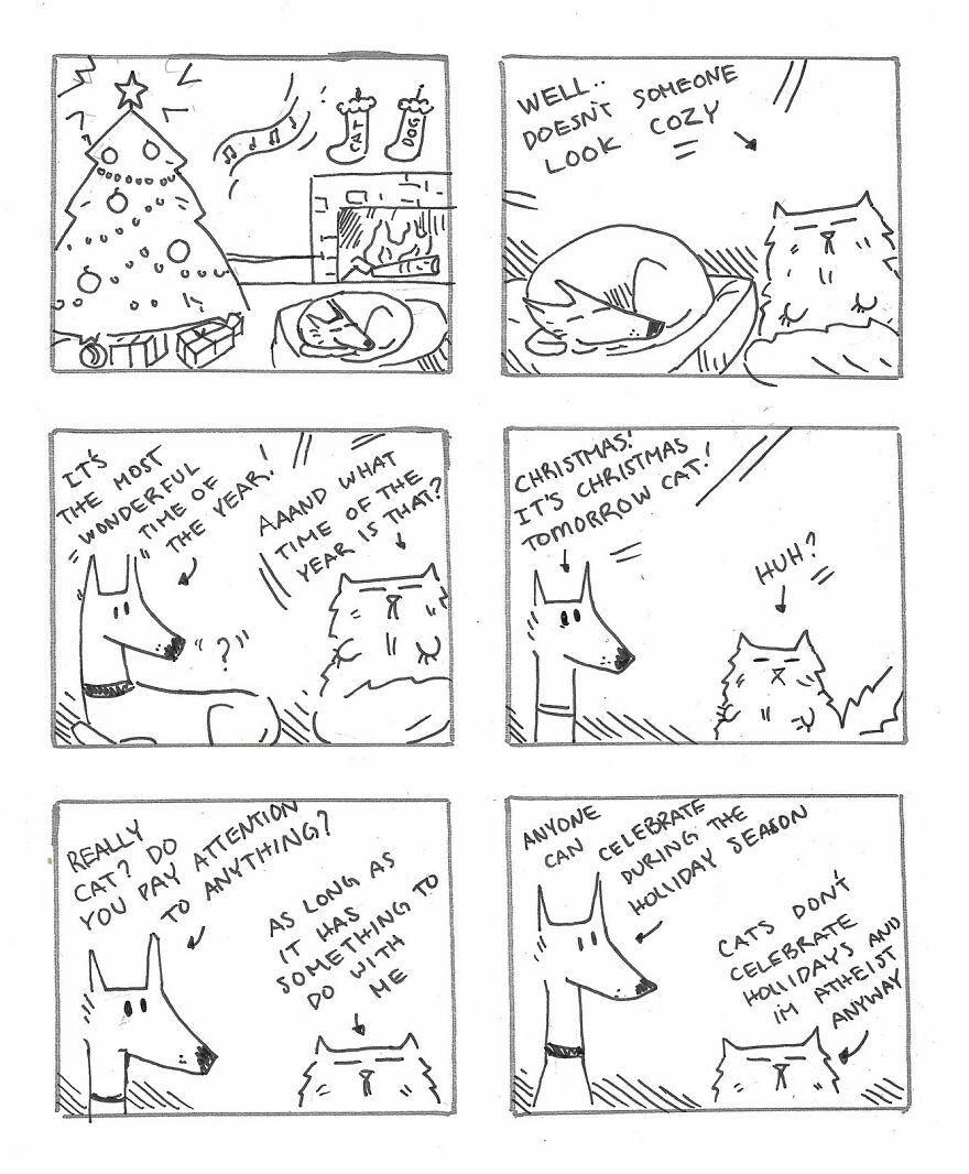 I Created A Festive Holiday Story About A Cat And Dog Trying To Get Along On Christmas I Created A Festive Holiday Story About A Cat And Dog Trying To Get Along On Christmas