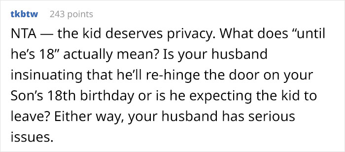 &ldquo;Now He Is Refusing To Even Sleep In The Same Bed As Me&rdquo;: Parents Get Into A Fight When Mom Secretly Installs A Door In Teenage Son&rsquo;s Room Despite The Dad Disagreeing