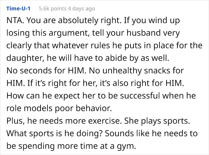 Father Says 11-Year-Old Daughter Is Getting Fat, Mother Refuses To Decrease Her Food Portion Sizes Father Says 11-Year-Old Daughter Is Getting Fat, Mother Refuses To Decrease Her Food Portion Sizes