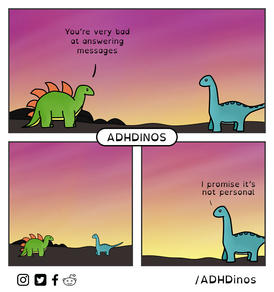 I Created A Cute Dinosaur Character To Illustrate Life With ADHD In These 24 Relatable Comics I Created A Cute Dinosaur Character To Illustrate Life With ADHD In These 24 Relatable Comics