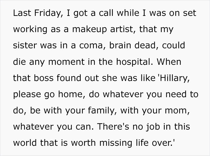 Woman Informs Her Boss That Her Sister Is Dying And She Won’t Come To Work, She Responds With Passive-Aggressive Messages Woman Informs Her Boss That Her Sister Is Dying And She Won’t Come To Work, She Responds With Passive-Aggressive Messages