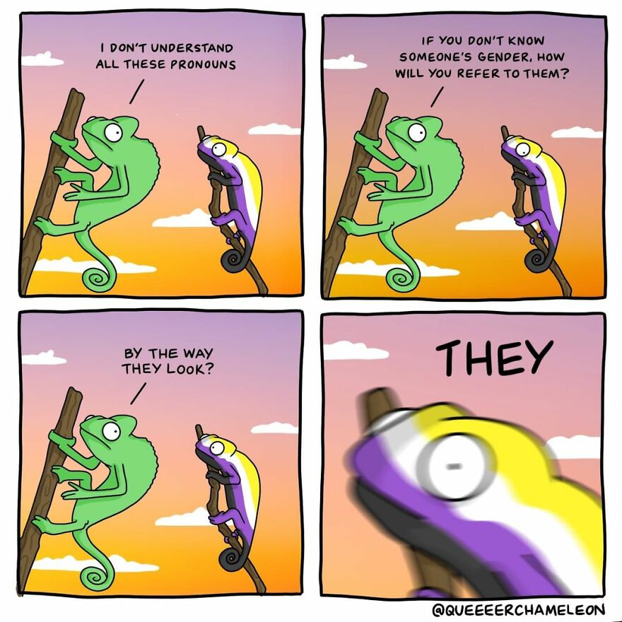 Artist Creates Queer Chameleon Comics Where The Characters Talk About Their Sexualities And Identities (26 Pics)