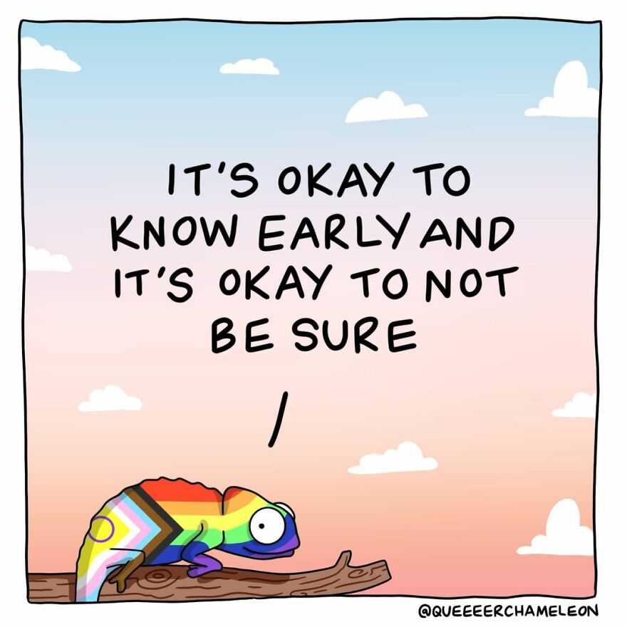 Artist Creates Queer Chameleon Comics Where The Characters Talk About Their Sexualities And Identities (26 Pics)