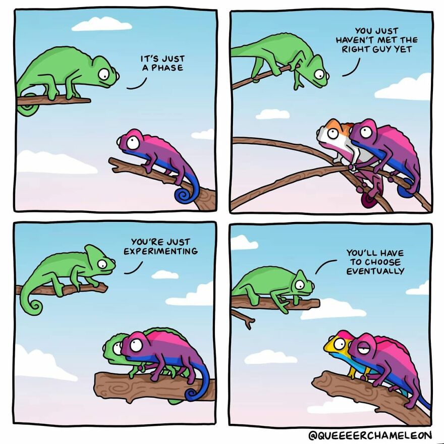Artist Creates Queer Chameleon Comics Where The Characters Talk About Their Sexualities And Identities (26 Pics)