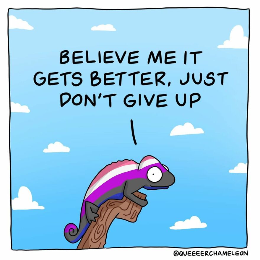 Artist Creates Queer Chameleon Comics Where The Characters Talk About Their Sexualities And Identities (26 Pics)