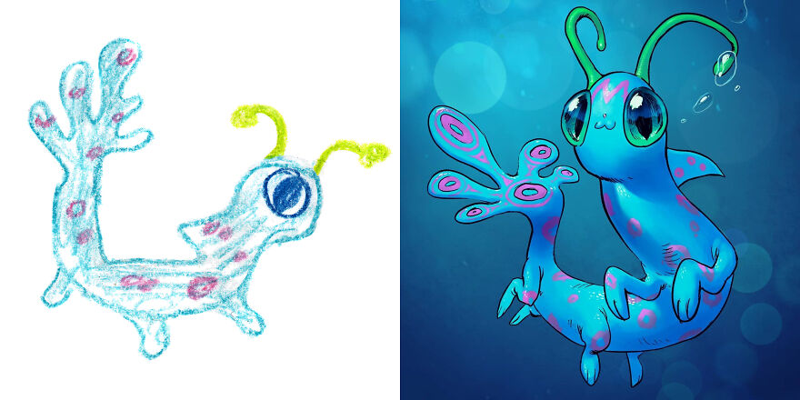 I Created An Account Where Professional Artists Recreate Children’s Monster Drawings Each Week (35 New Pics) I Created An Account Where Professional Artists Recreate Children’s Monster Drawings Each Week (35 New Pics)