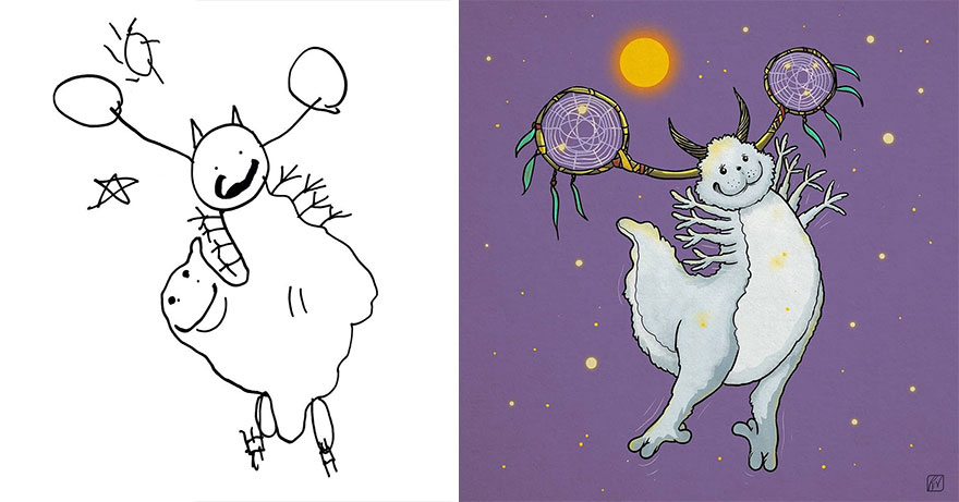 I Created An Account Where Professional Artists Recreate Children’s Monster Drawings Each Week (35 New Pics) I Created An Account Where Professional Artists Recreate Children’s Monster Drawings Each Week (35 New Pics)