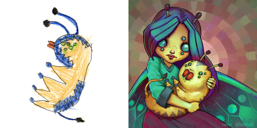 I Created An Account Where Professional Artists Recreate Children’s Monster Drawings Each Week (35 New Pics) I Created An Account Where Professional Artists Recreate Children’s Monster Drawings Each Week (35 New Pics)