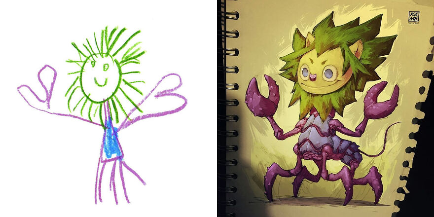 I Created An Account Where Professional Artists Recreate Children’s Monster Drawings Each Week (35 New Pics) I Created An Account Where Professional Artists Recreate Children’s Monster Drawings Each Week (35 New Pics)