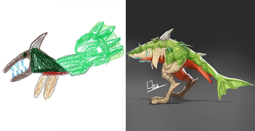 I Created An Account Where Professional Artists Recreate Children’s Monster Drawings Each Week (35 New Pics) I Created An Account Where Professional Artists Recreate Children’s Monster Drawings Each Week (35 New Pics)
