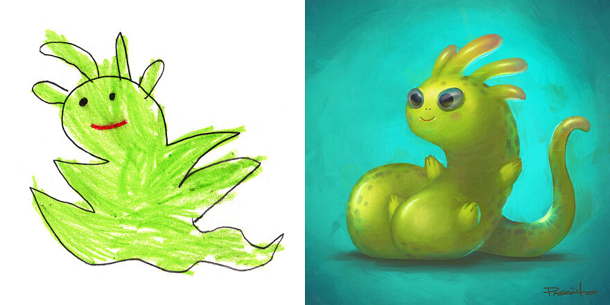 I Created An Account Where Professional Artists Recreate Children’s Monster Drawings Each Week (35 New Pics) I Created An Account Where Professional Artists Recreate Children’s Monster Drawings Each Week (35 New Pics)