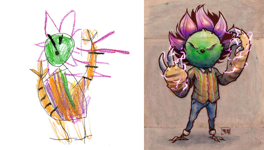 I Created An Account Where Professional Artists Recreate Children’s Monster Drawings Each Week (35 New Pics) I Created An Account Where Professional Artists Recreate Children’s Monster Drawings Each Week (35 New Pics)
