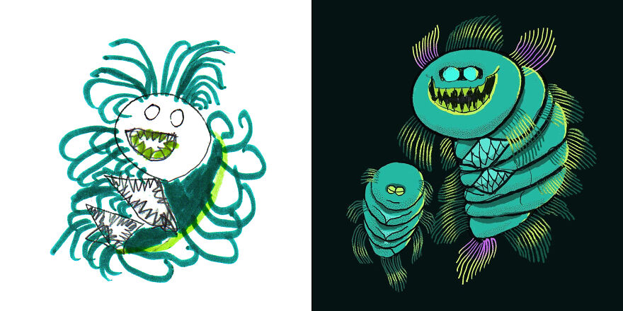 I Created An Account Where Professional Artists Recreate Children’s Monster Drawings Each Week (35 New Pics) I Created An Account Where Professional Artists Recreate Children’s Monster Drawings Each Week (35 New Pics)