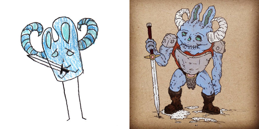 I Created An Account Where Professional Artists Recreate Children’s Monster Drawings Each Week (35 New Pics) I Created An Account Where Professional Artists Recreate Children’s Monster Drawings Each Week (35 New Pics)